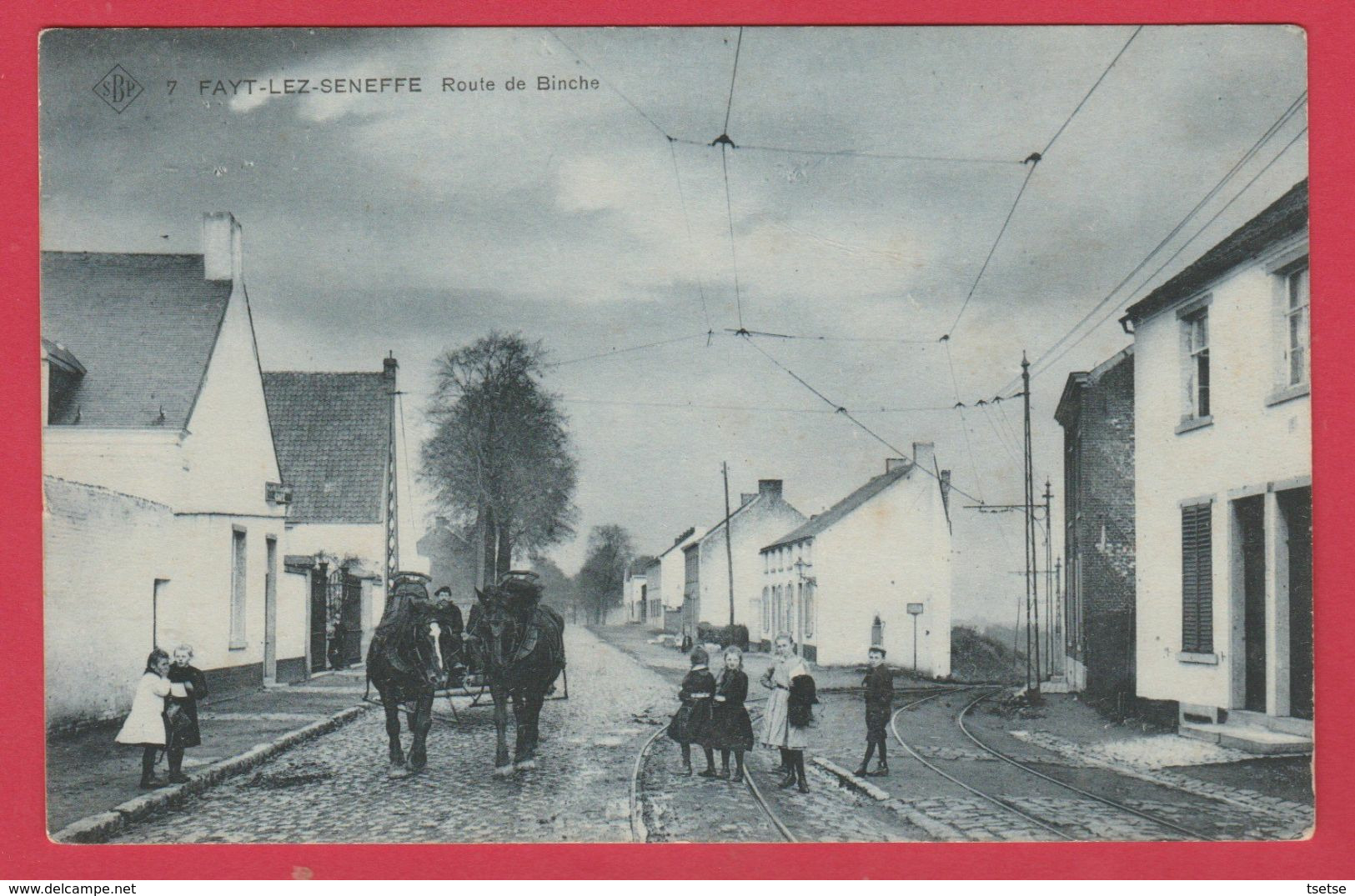 Fayt-lez-Manage ( Lez Seneffe ) - Top Carte - Route De Binche ... Super Animée -S.B.P.( Voir Verso ) - Manage