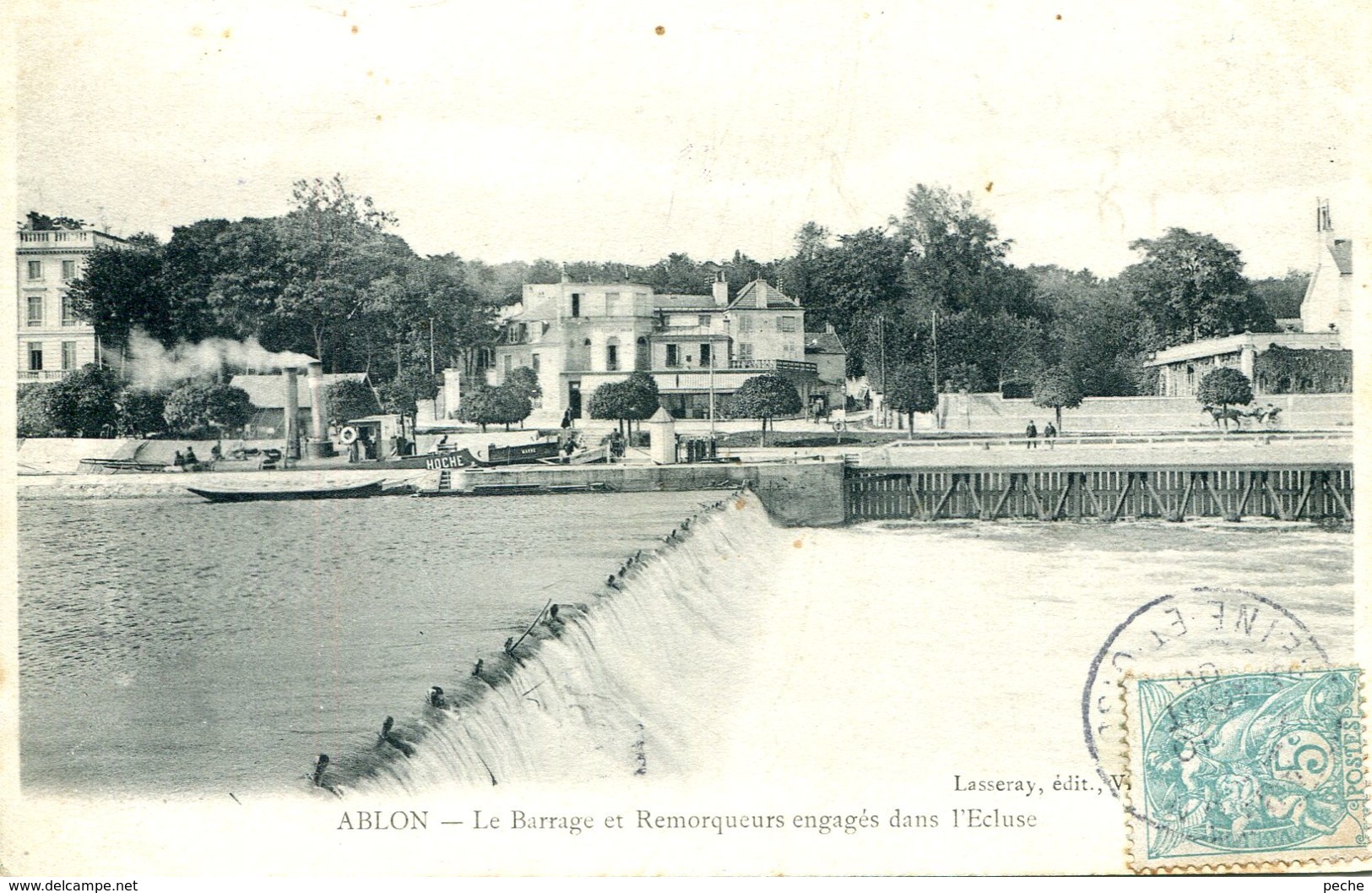 N°2063 R -cpa Ablon -le Barrage Et Remorqueurs Engagés Dans L'écluse- - Remolcadores