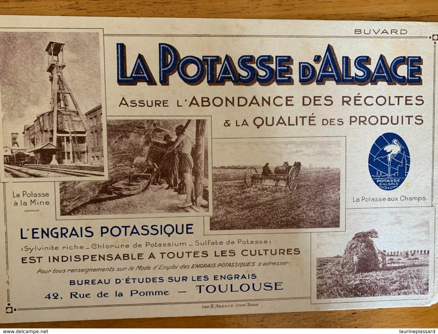 1 BUVARD LA POTASSE D ALSACE - Agricoltura