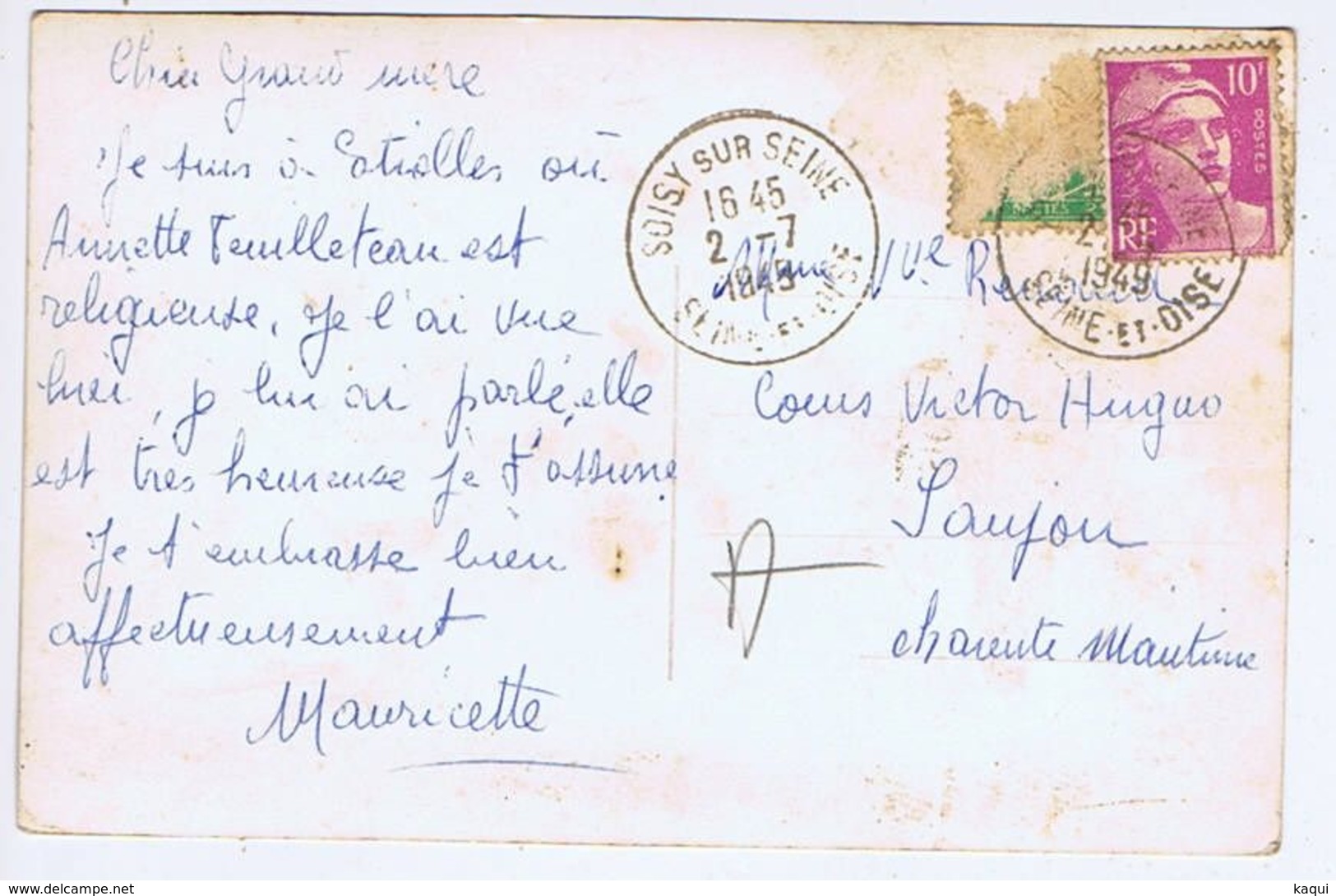 ESSONNE - Cachet Manuel SOISY SUR SEINE Du 2 -7  1949 - Matasellos Manuales