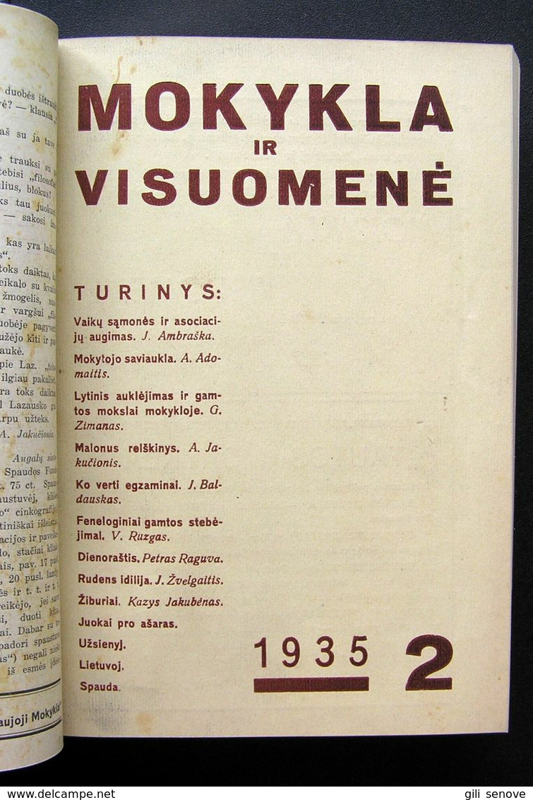 Lithuanian Magazines – Mokykla Ir Gyvenimas, Darbo Visuomenė, Mokykla Ir Visuomenė 1931-1938 - Revues & Journaux