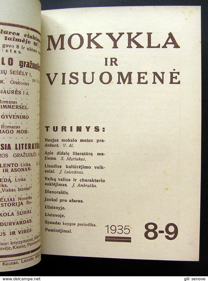 Lithuanian Magazines – Mokykla Ir Gyvenimas, Darbo Visuomenė, Mokykla Ir Visuomenė 1931-1938 - Magazines