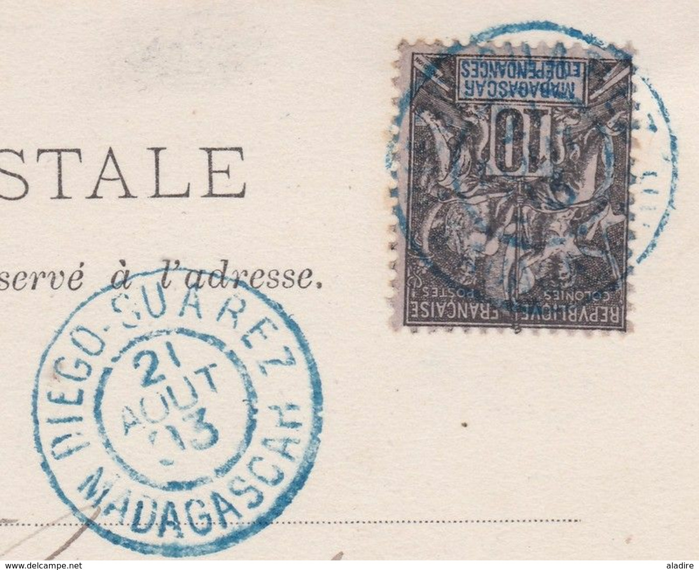 1903 - CP De Diego Suarez, Madagascar Vers Soustons, Landes - 10 C  Sage - Vue Rade D'Antsirane - Brieven En Documenten