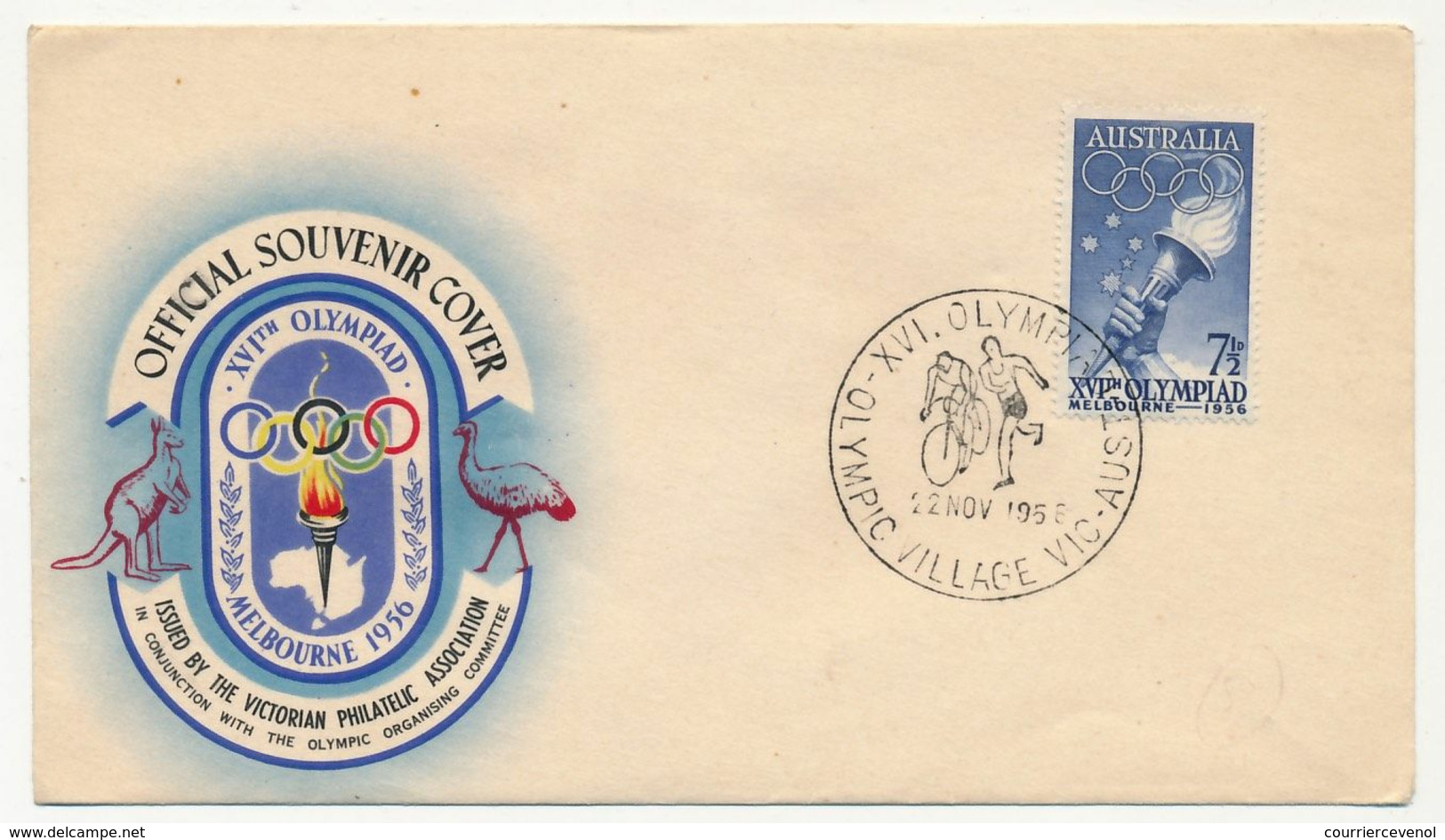 AUSTRALIE - Enveloppe Illustrée XVIth Olympiad - MELBOURNE - Cachet Temporaire "Olympic Village" - Sommer 1956: Melbourne