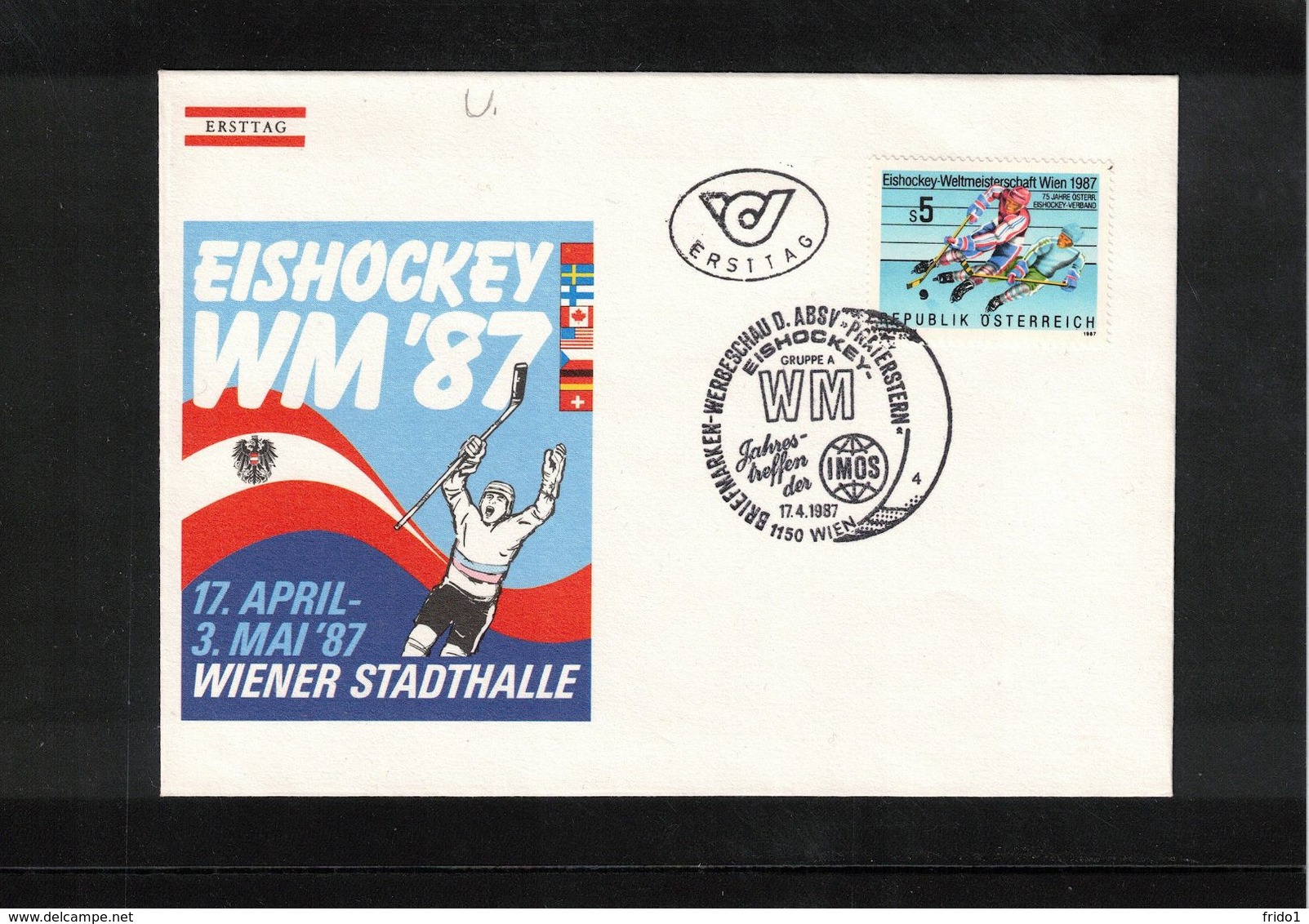 Austria / Oesterreich 1987 World Ice Hockey Chamionship Group A Wien FDC - Hockey (sur Glace)