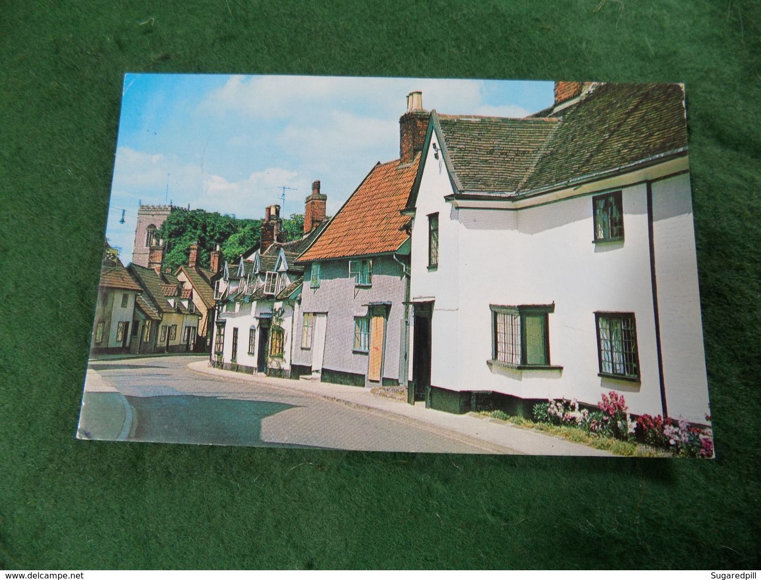 VINTAGE UK ENGLAND SUFFOLK: Framlingham Street Scene Colour 1961 Plastichrome - Lowestoft