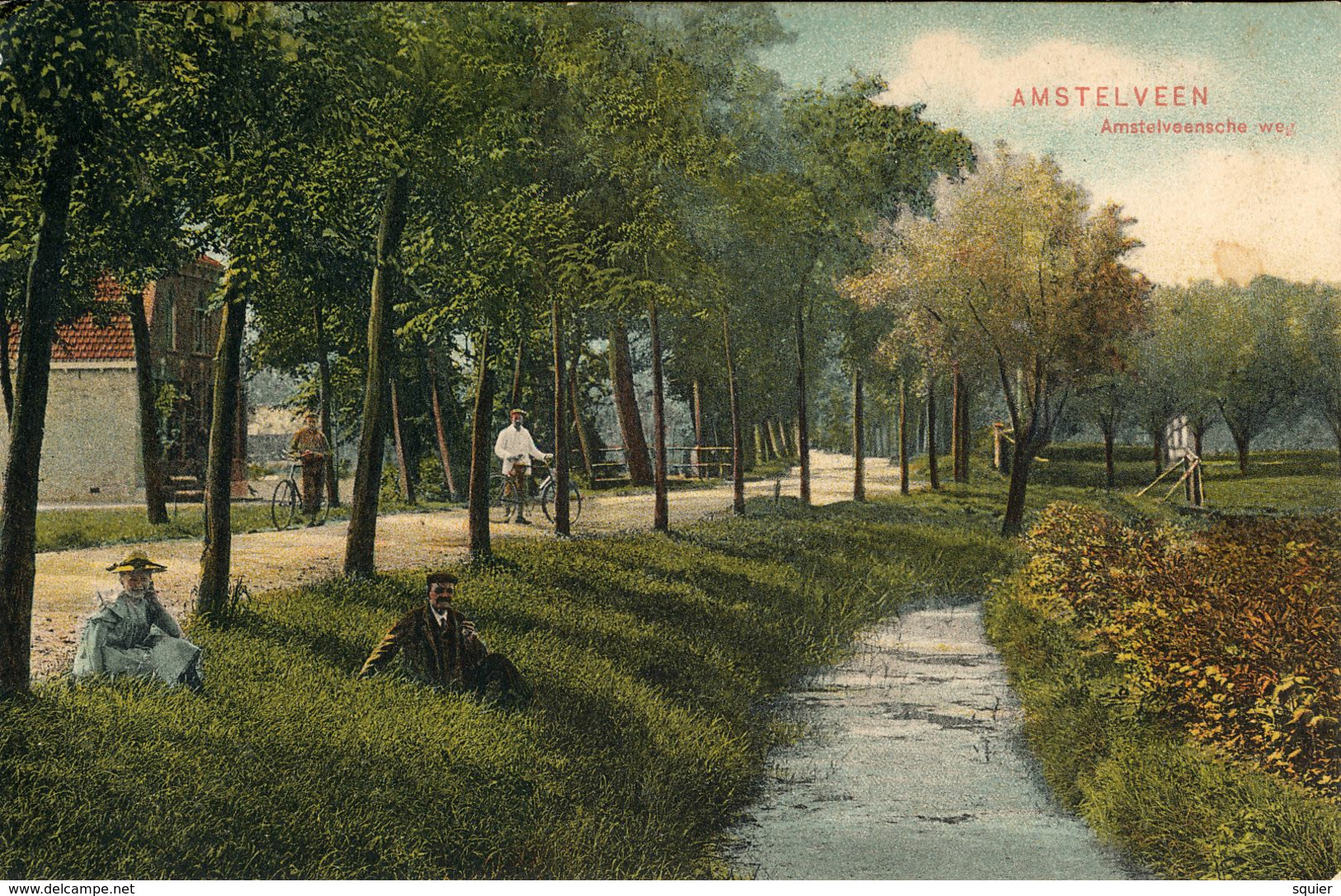 Amstelveen, Amstelveensche Weg, 1908, Fietsers, Cyclists - Amstelveen