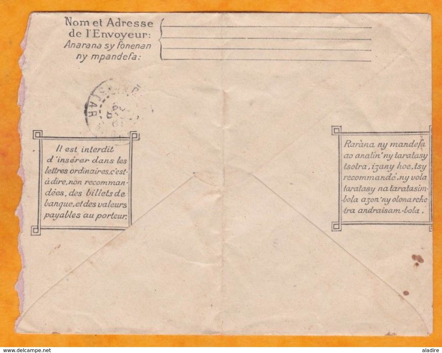 1929 - Enveloppe Entier Postal 50 C Illustré De Tananarive Vers Majunga, Madagascar - Cad Arrivée - Covers & Documents