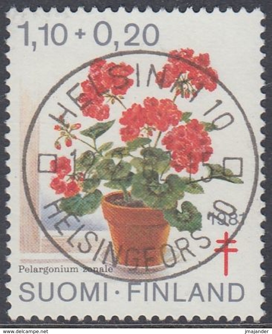 Finland 1981 - The Prevention Of Tuberculosis: Flower, Pelargonium - Bullseye Cancel Mi 887 (o) CDS - Used Stamps