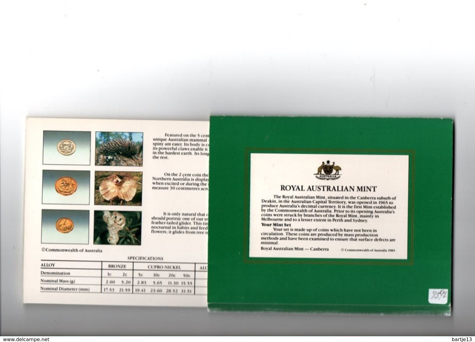 AUSTRALIE 1985 MINTSET UNCIRCULATED COIN COLLECTION - Unclassified