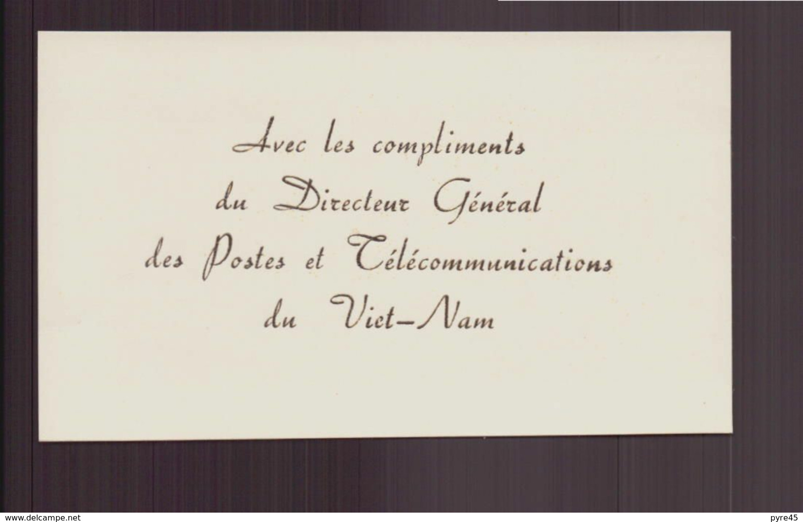 Carte De Visite Directeur Général Des Postes Et Télécommunications Du Viet-Nam - Visiting Cards