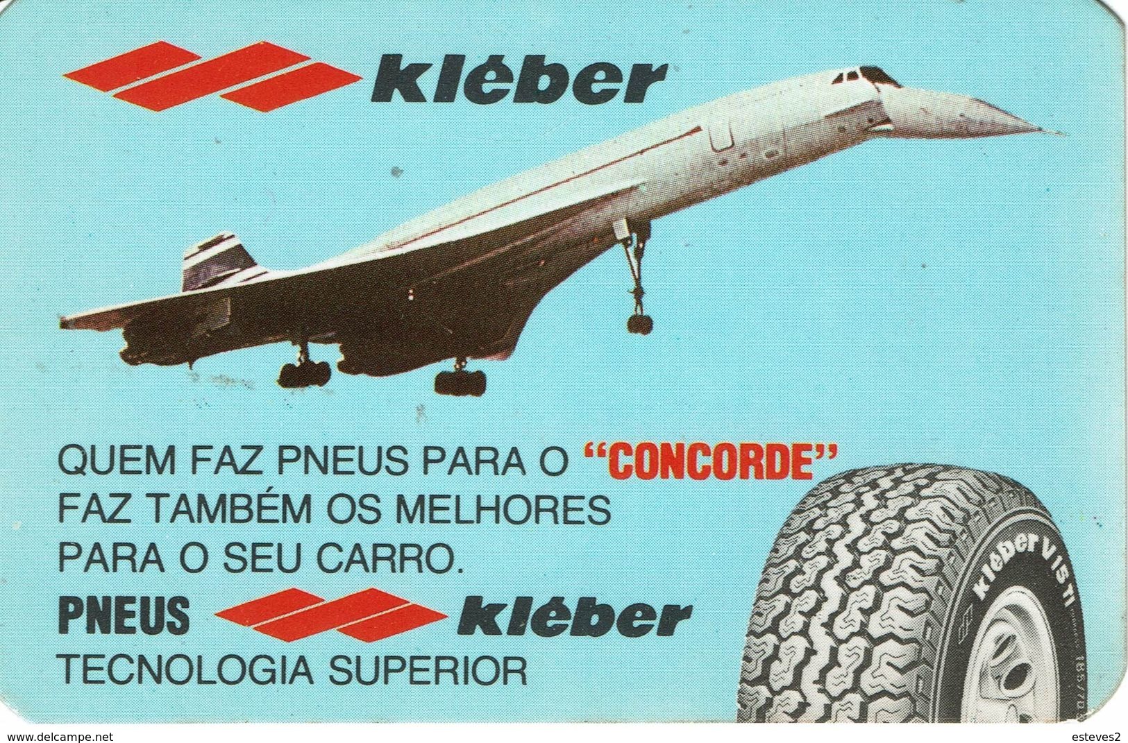 Advertising Pocket Calendar 1980 , Kleber Tires , Concorde - Kleinformat : 1971-80