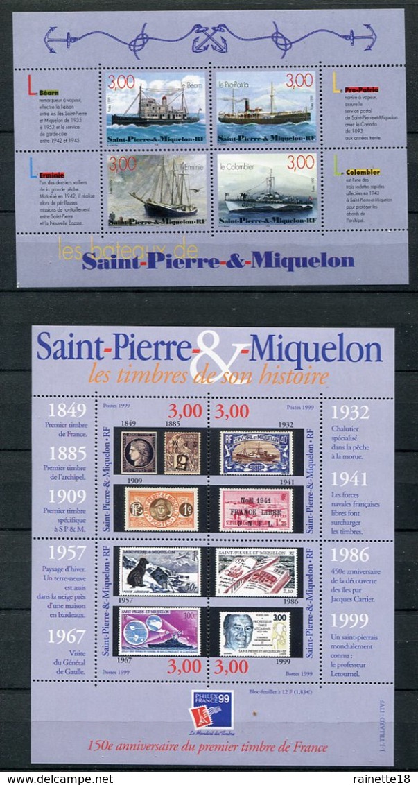 Saint Pierre Et Miquelon   Année 1999 **   Poste - PA  Et Blocs ( Deux Scans) - Années Complètes