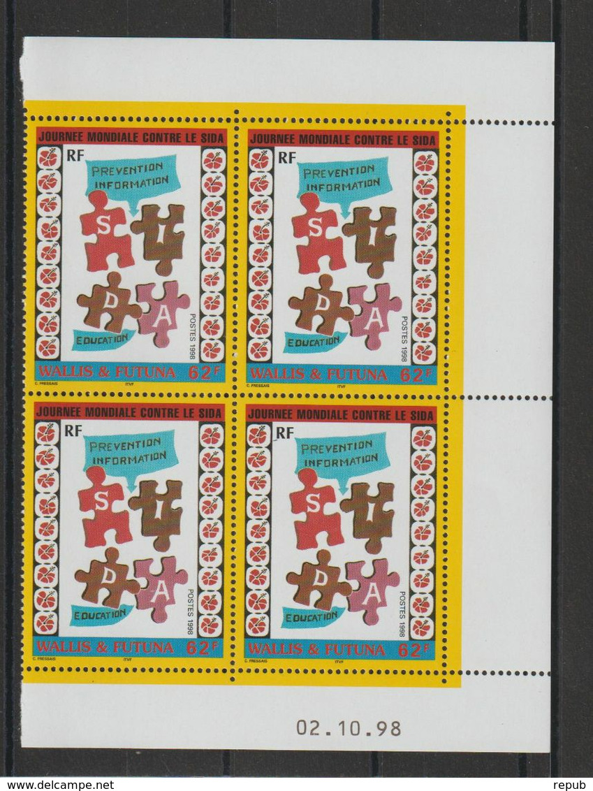 Wallis 1998 Coin Daté Journée Sida 528 ** MNH - Unused Stamps