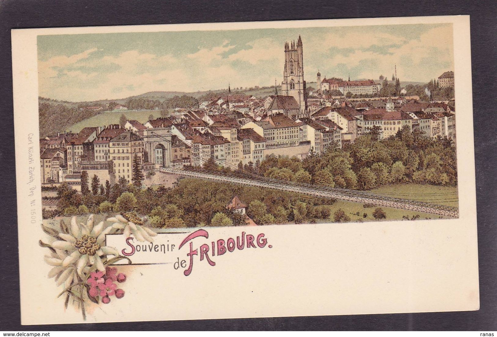 CPA Suisse Helvétia Schweiz Svizzera Non Circulé Litho Gruss Canton De Fribourg - Fribourg