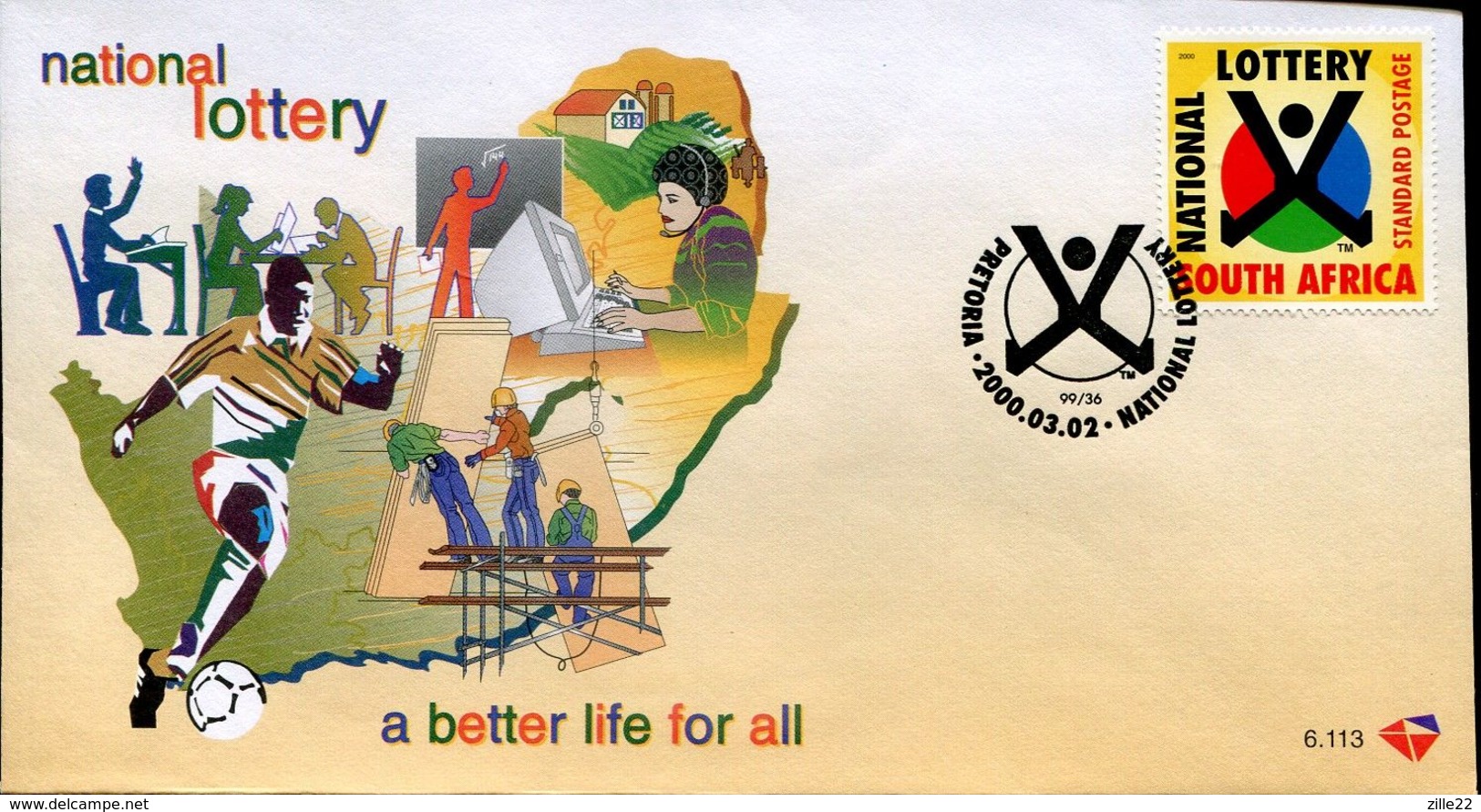 South Africa Südafrika Offizieller/official FDC # 6.113  -  Lottery Stamp - FDC