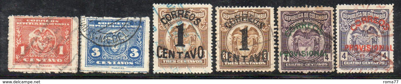 XP158 - COLOMBIA 1924 ,  Yvert N. 253/254+255/258  Usata - Colombia