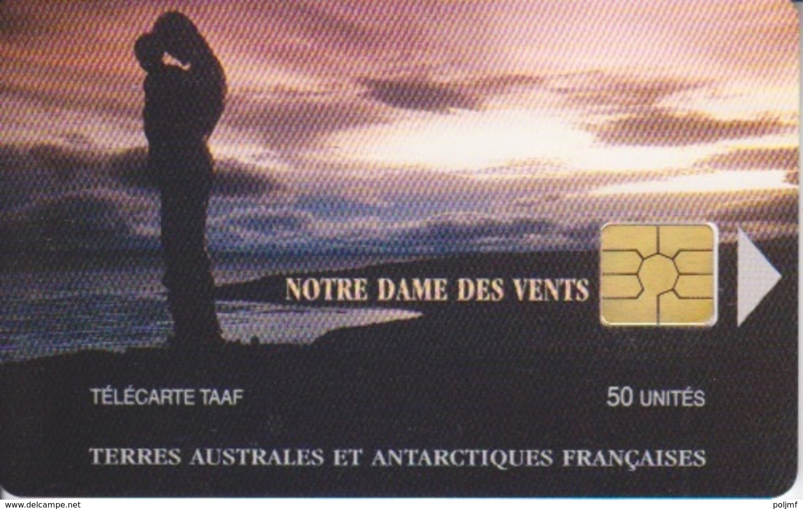 Télécarte 50U, Tirage 1500, Notre Dame Du Vent (Logo Au Coin Opposé) - TAAF - Territori Francesi Meridionali