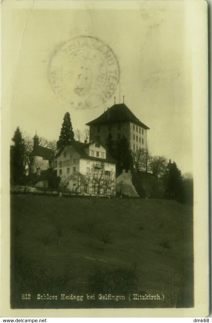 SWITZERLAND - SCHLOSS HEIDEGG BEI GELFINGEN - HITZKIRCH. - VERLAG GLOBETROTTE - RPPC POSTCARD 1930s ( BG8982) - Gelfingen