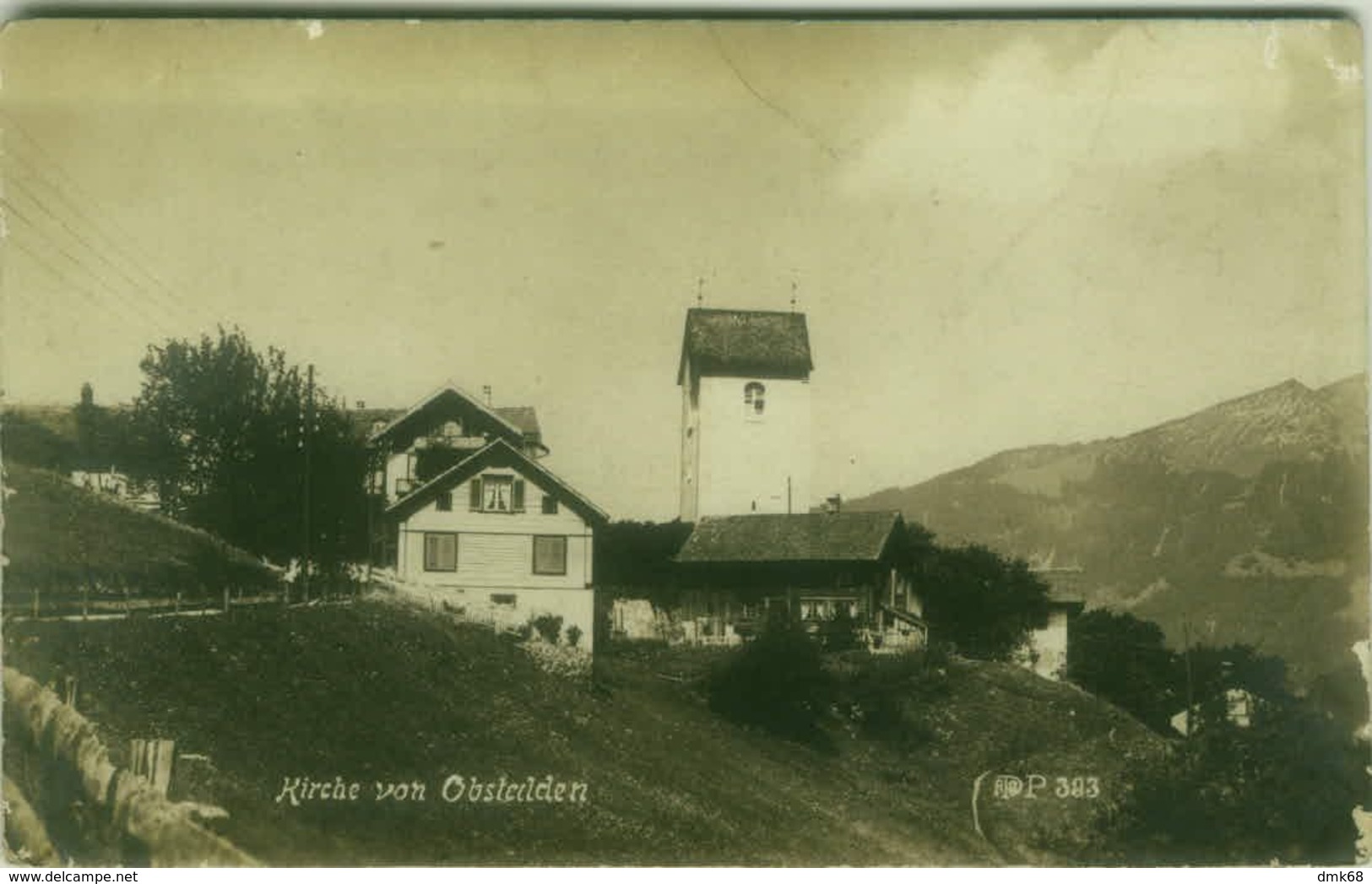 SWITZERLAND - KIRCHE VON OBSTALDEN - GLARUS - RPPC POSTCARD 1900s ( BG8984) - Obstalden