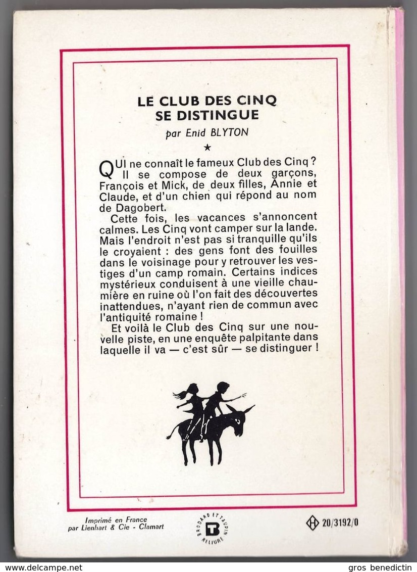 Nouvelle Bibliothèque Rose N°265 - Club Des Cinq - Enid Blyton  - "Le Club Des Cinq Se Distingue" - 1969 - Bibliothèque Rose