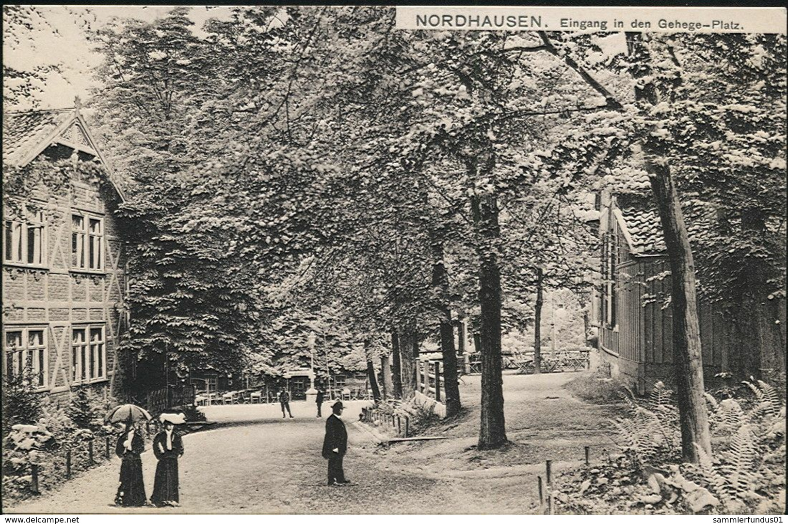 AK/CP Nordhausen  Eingang Gehegeplatz     Gel./circ. 1916 , Karte Etwa 1908     Erh./Cond. 1-   Nr. 01126 - Nordhausen