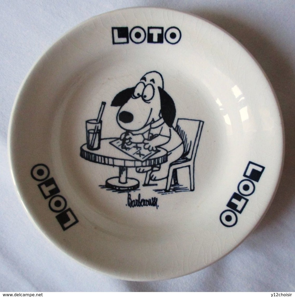 ASSIETTE FRANCE LOTO CHIEN ILLUSTRATEUR BARBEROUSSE VIDE POCHE - Andere & Zonder Classificatie