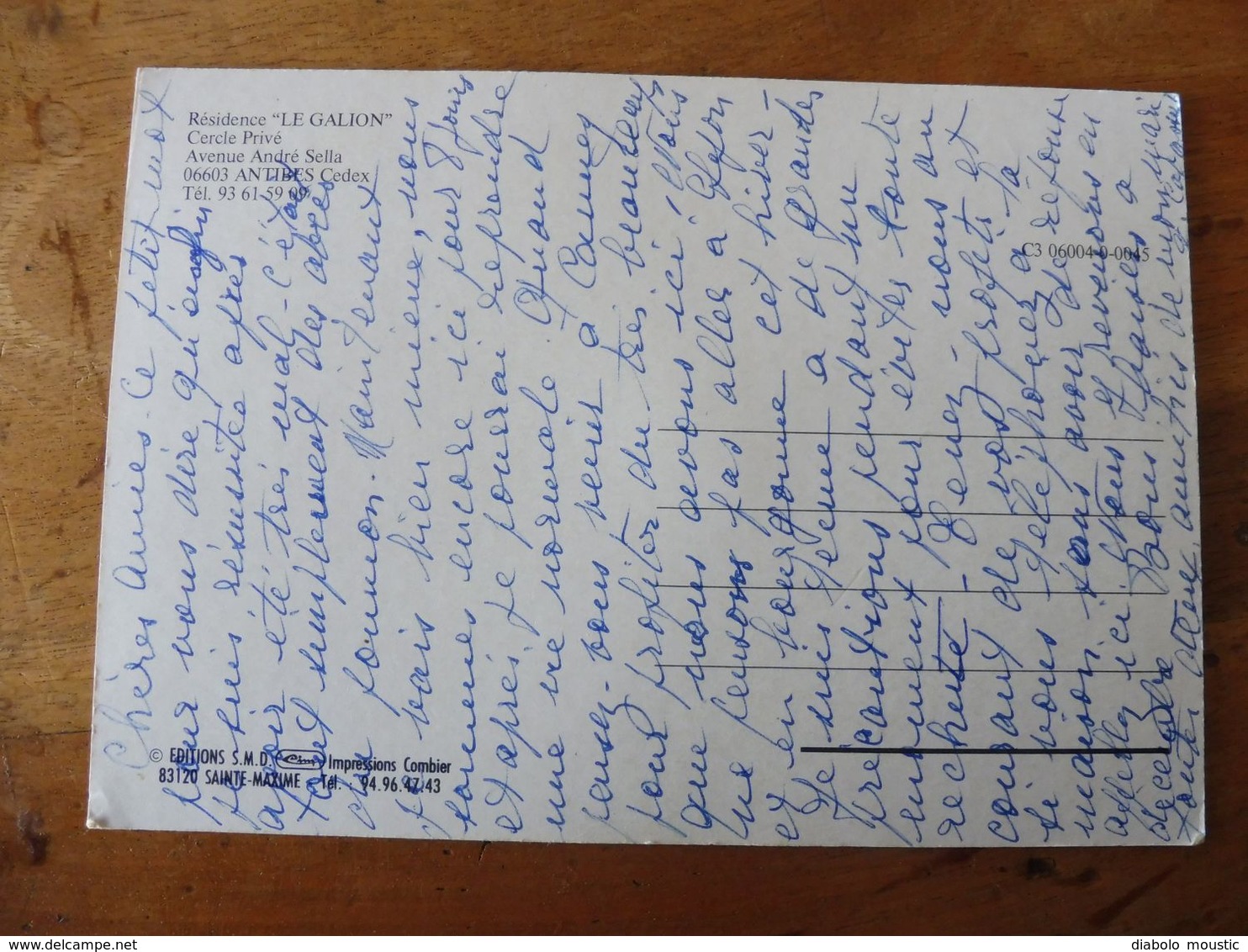 ANTIBES  Carte Postale Nominative  , Résidence "LE GALION"  Cercle Privé  (Impression Combier) - Autres & Non Classés