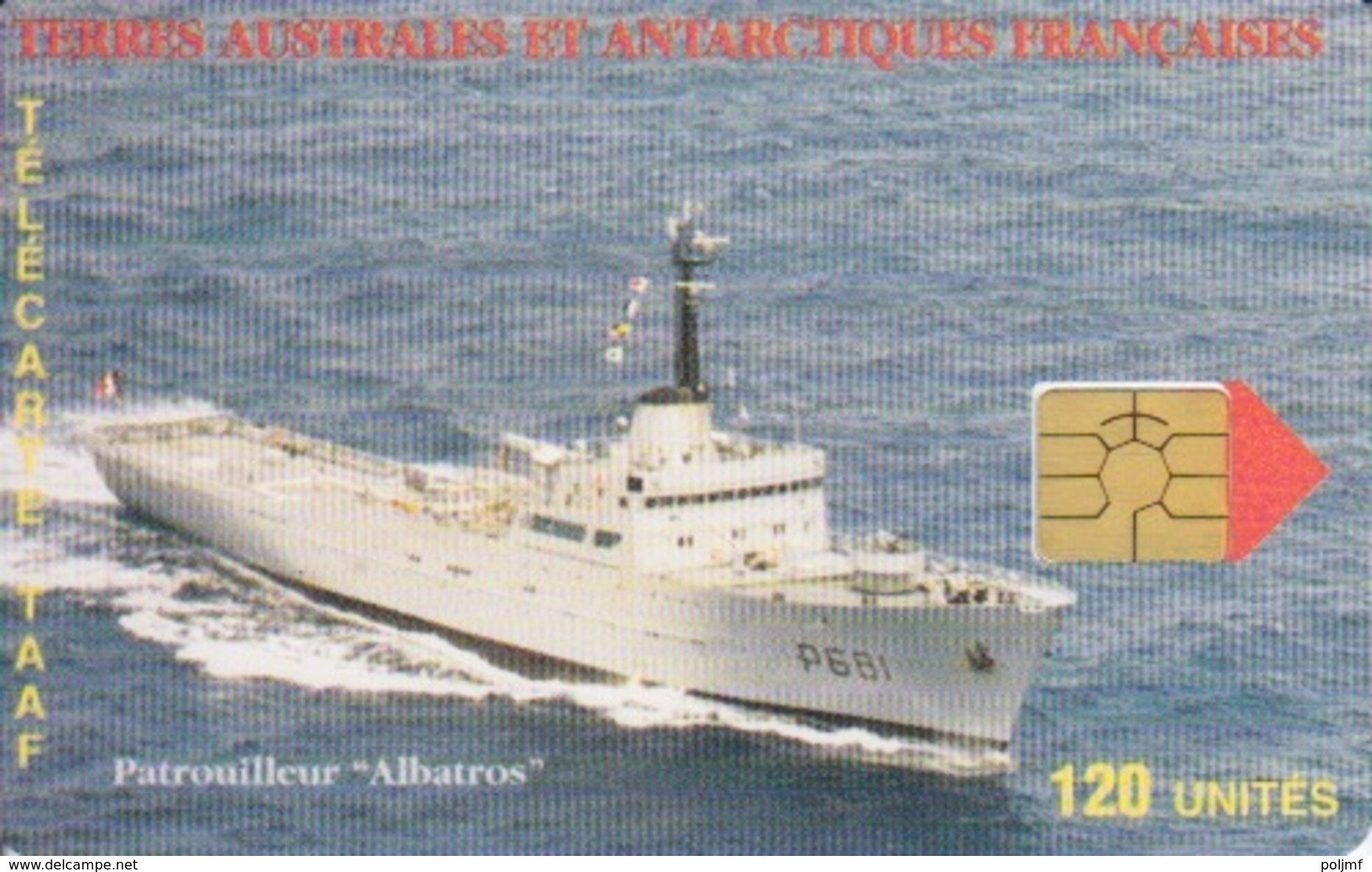 Télécarte 120U, Tirage 750, Patrouilleur Albatros (puce GEM 4) - TAAF - Terres Australes Antarctiques Françaises