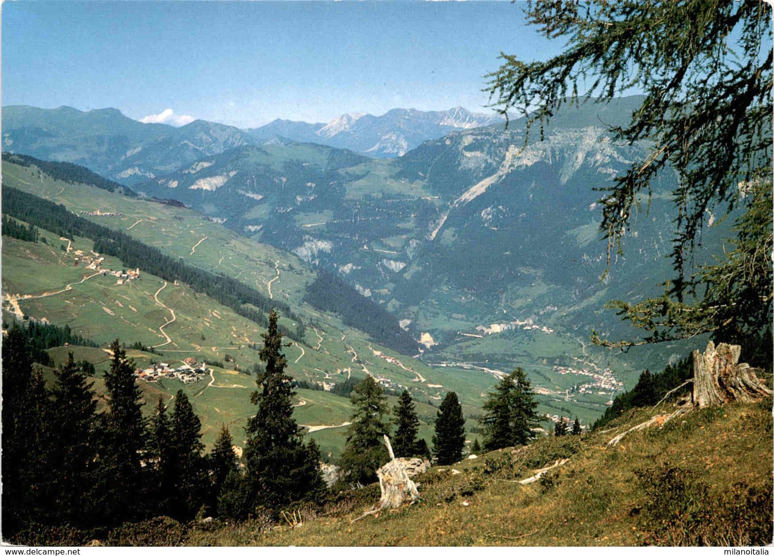 Blick Auf Schamserberg (GR) Mit Wergenstein, Mathon, Patzen, Fardün, Reischen, Zillis Und Rothornkette (34187) - Casti-Wergenstein