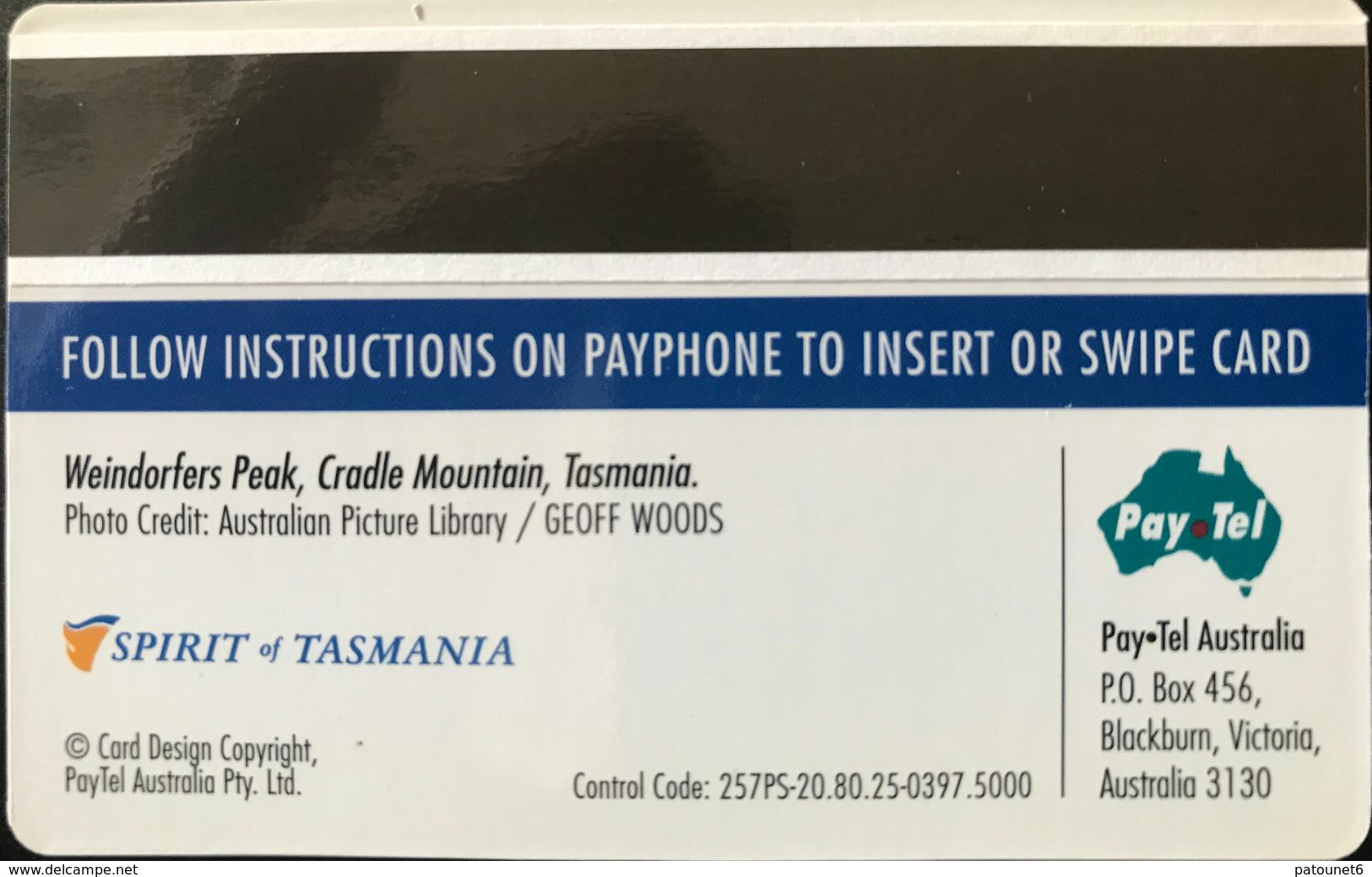 AUSTRALIE  -  Phonecard  -  Pay.Tel  - Craddle Mountain, Tasmania  -  $ 20 - Australien