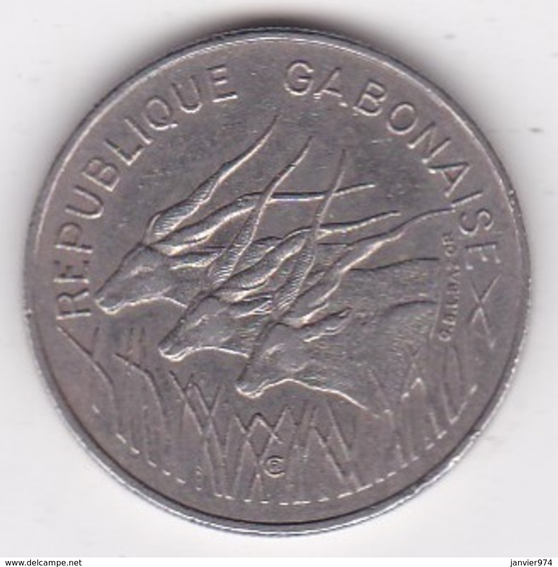 Republique Gabonaise. 100 Francs 1975 , En Cupro Nickel .KM# 13 - Gabón