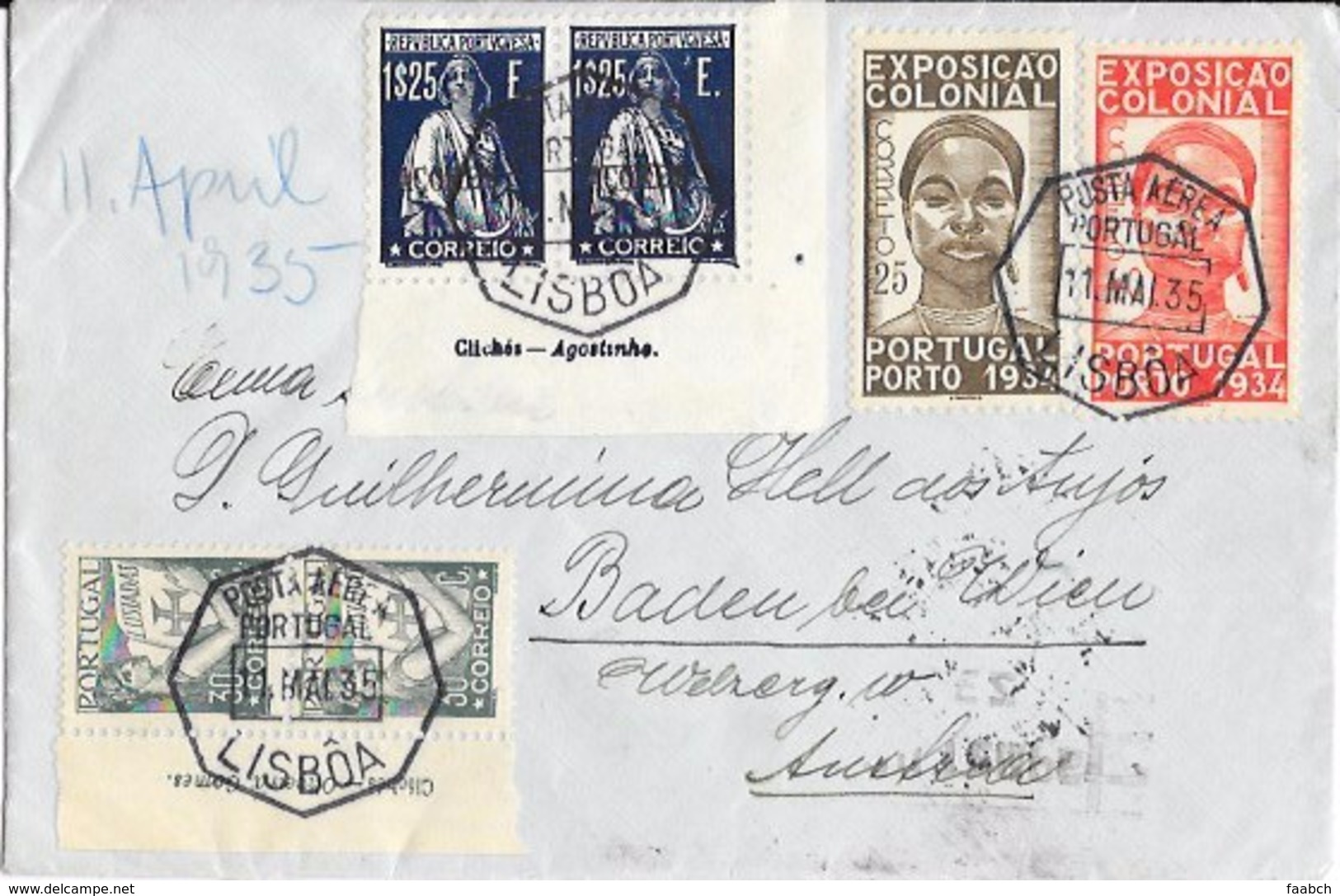 PORTUGAL: CERES (Azores) With Other Stamps - Air Mail (1935) - Briefe U. Dokumente