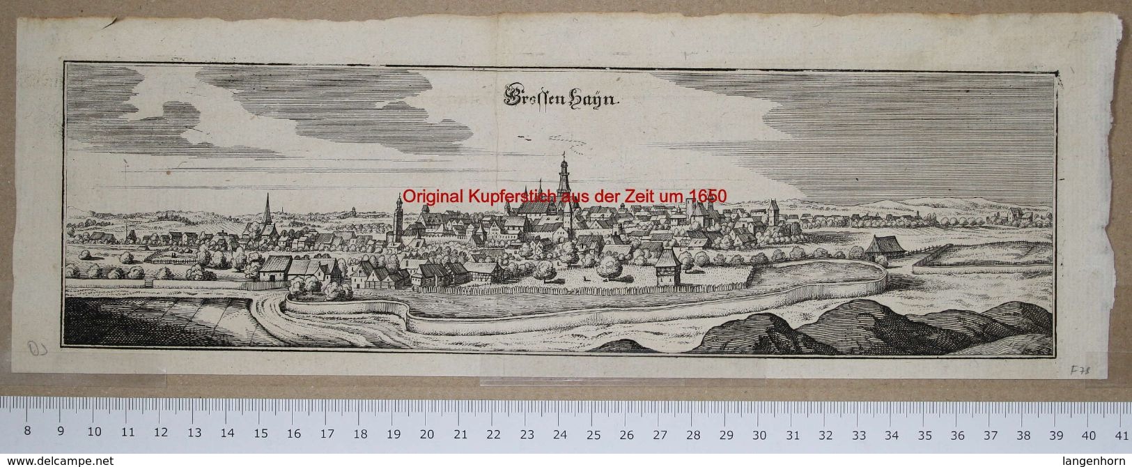 Großenhain - Original Kupferstich (Merian) ~ Um 1650 - Grossenhain