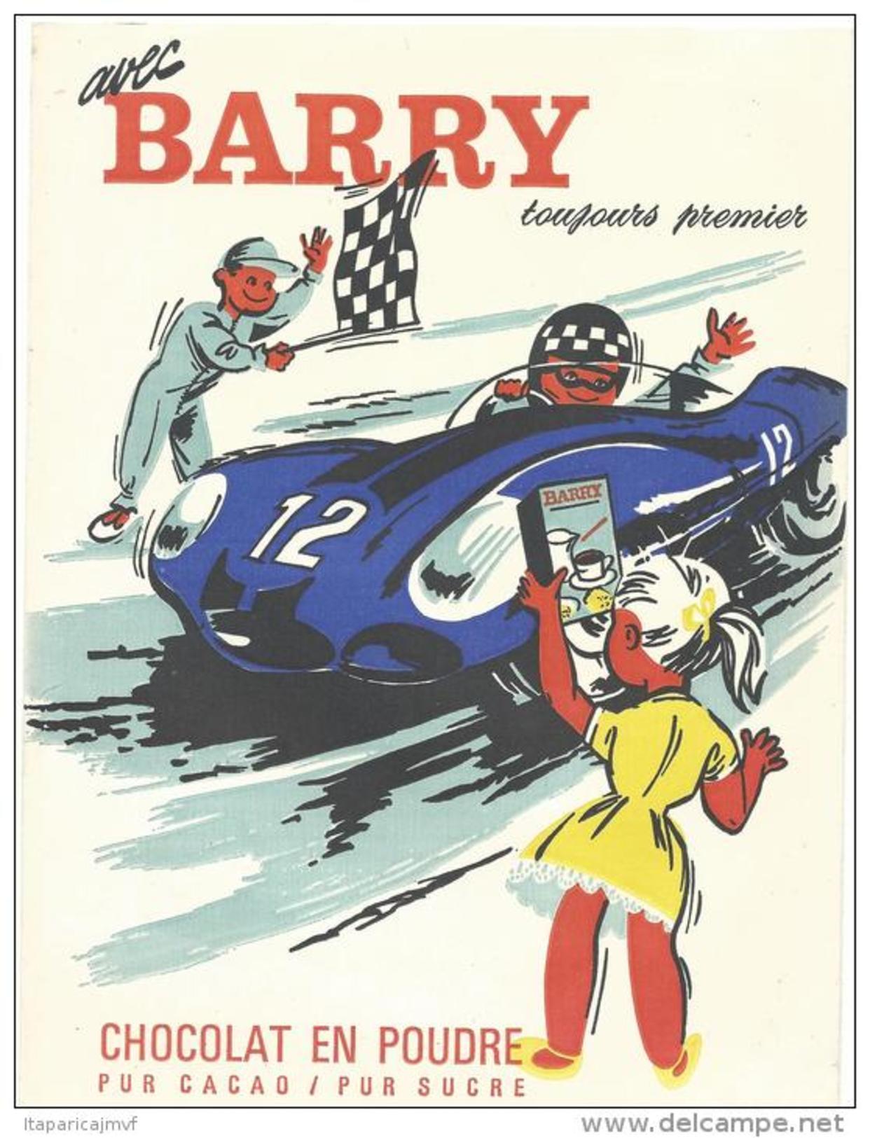 Vieux Papier : Protège  Cahier  Barry Chocolat En Poudre Automobile  Et Code De La Route, Le Mans  Voiture - Automóviles