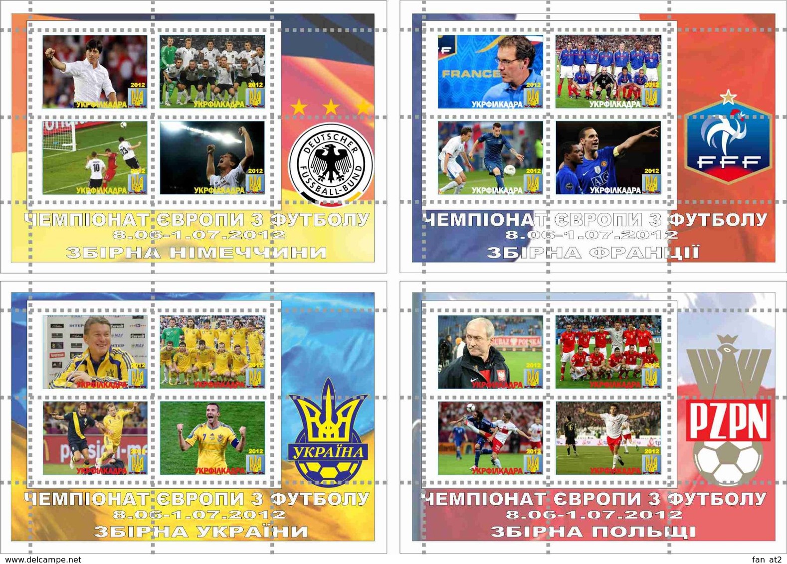 UKRAINE / Private Issue / Vignettes / POLAND. Football Soccer. UEFA. EURO 2012. National Teams. 2012 - Fußball-Europameisterschaft (UEFA)