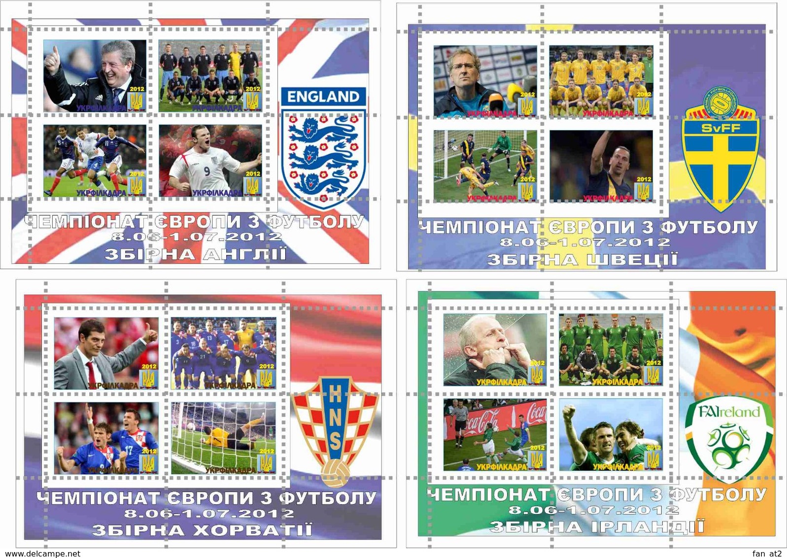 UKRAINE / Private Issue / Vignettes / POLAND. Football Soccer. UEFA. EURO 2012. National Teams. 2012 - Fußball-Europameisterschaft (UEFA)