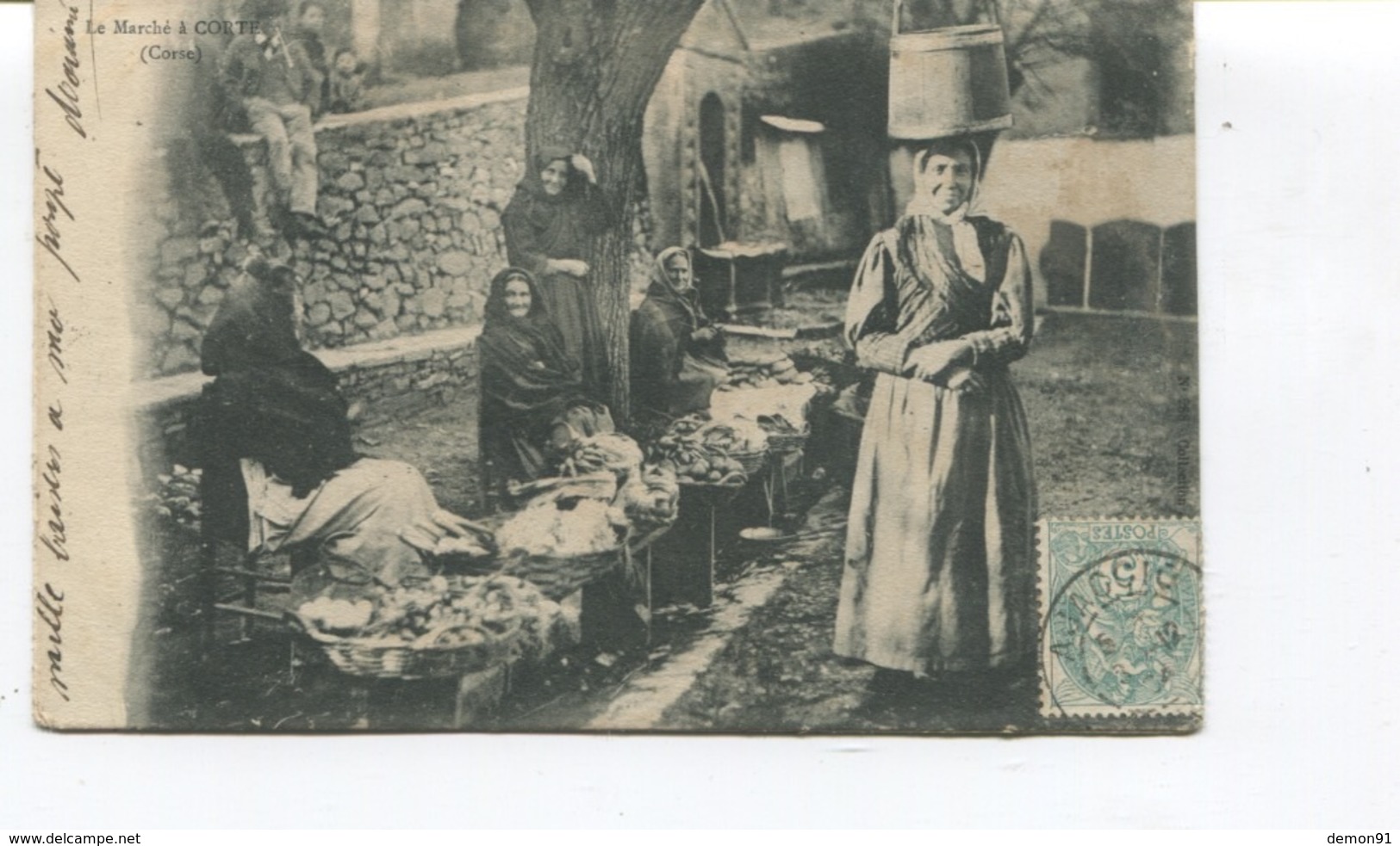 CPA - CORSE -  CORTE  - Le Marché En 1904 - Bon état Mais Carte Souple - - Corte