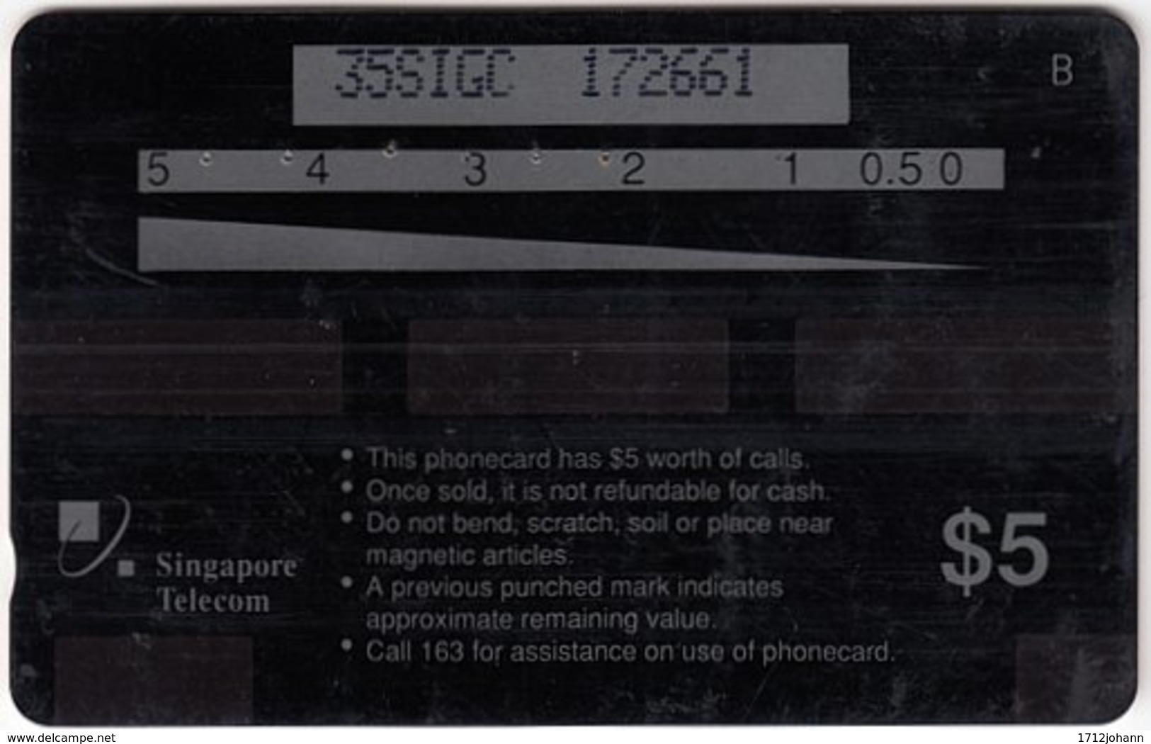 SINGAPORE B-901 Magnetic SingTel - 35SIGC - Used - Singapur