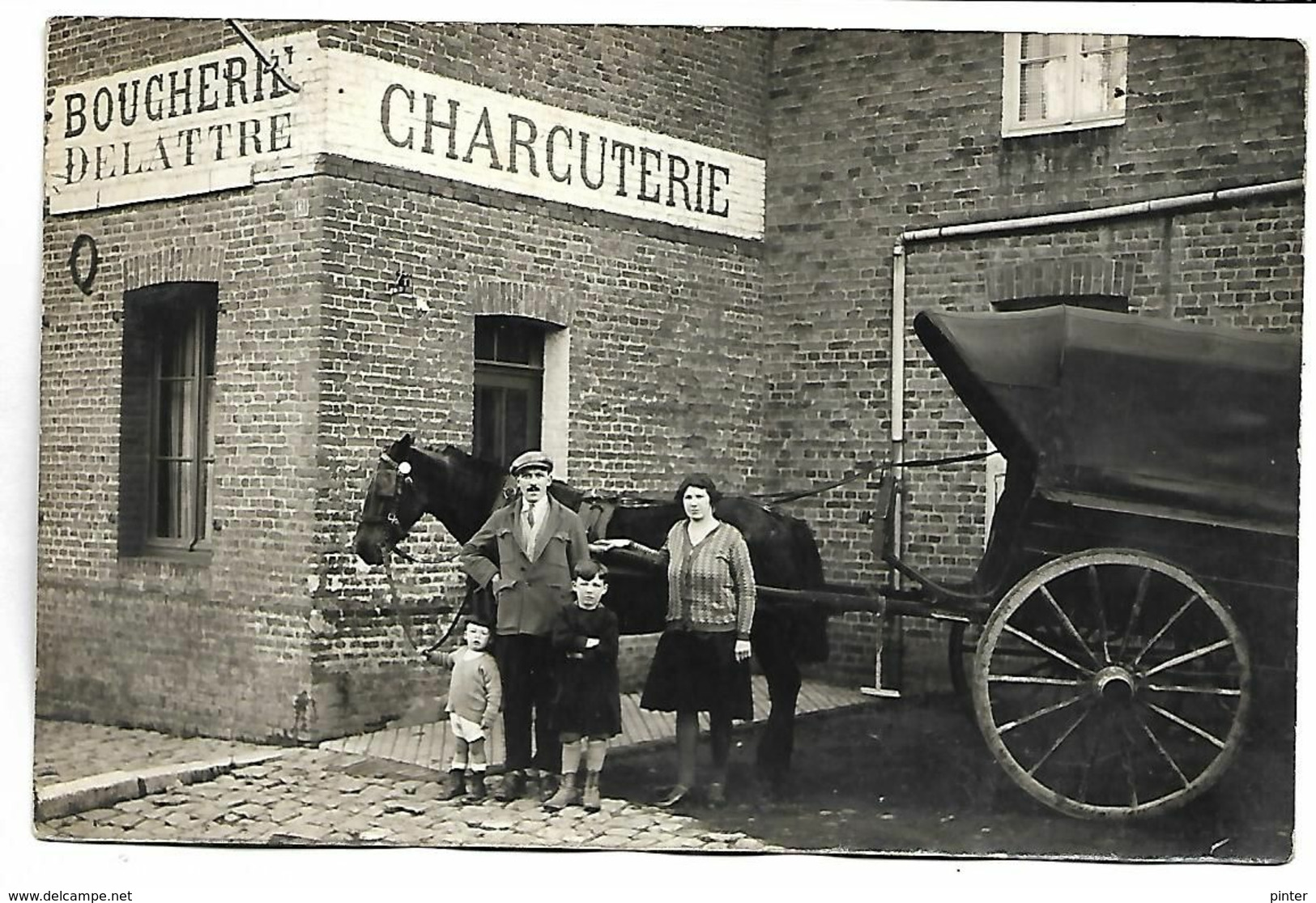 SIN LE NOBLE - Devanture Boucherie Charcuterie DELATTRE - CARTE PHOTO - Sin Le Noble