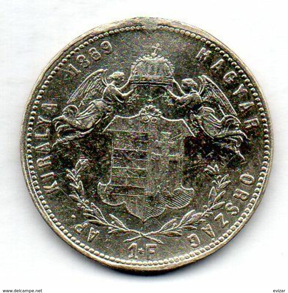 HUNGARY, 1 Forint, Silver, Year 1869, KM #449.2 - Hungary