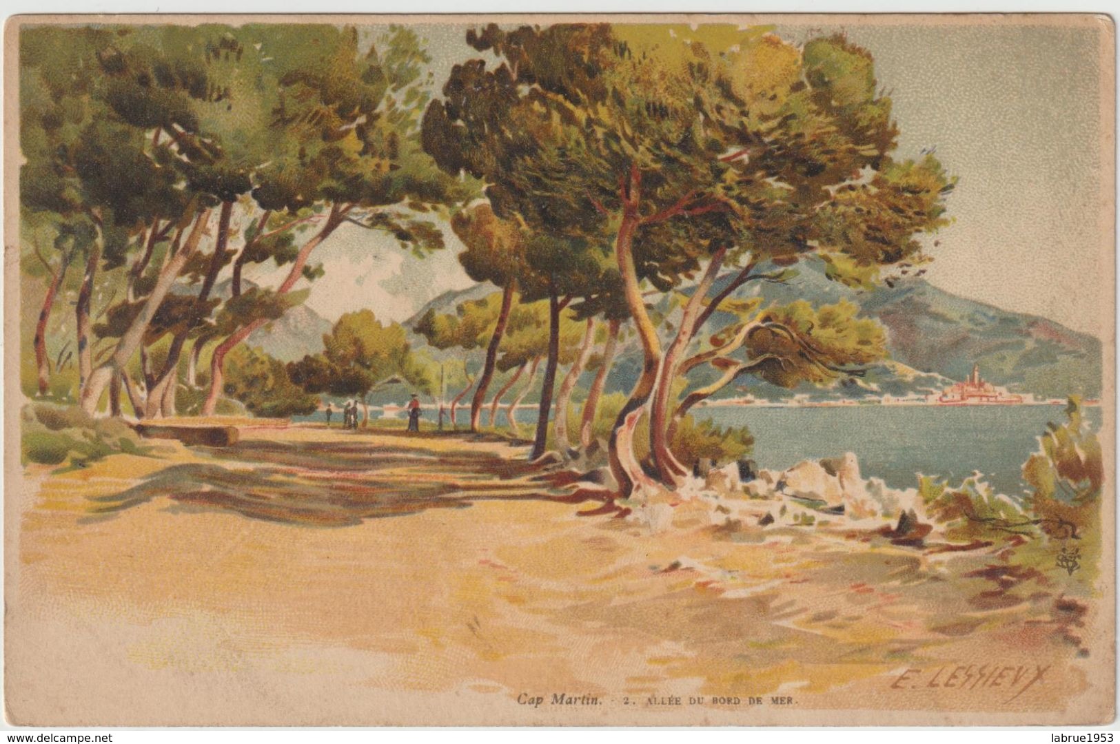 Illustrateur E.Lessiux-Cap Martin-Allée Du Bord De Mer-(D.8043) - Lessieux