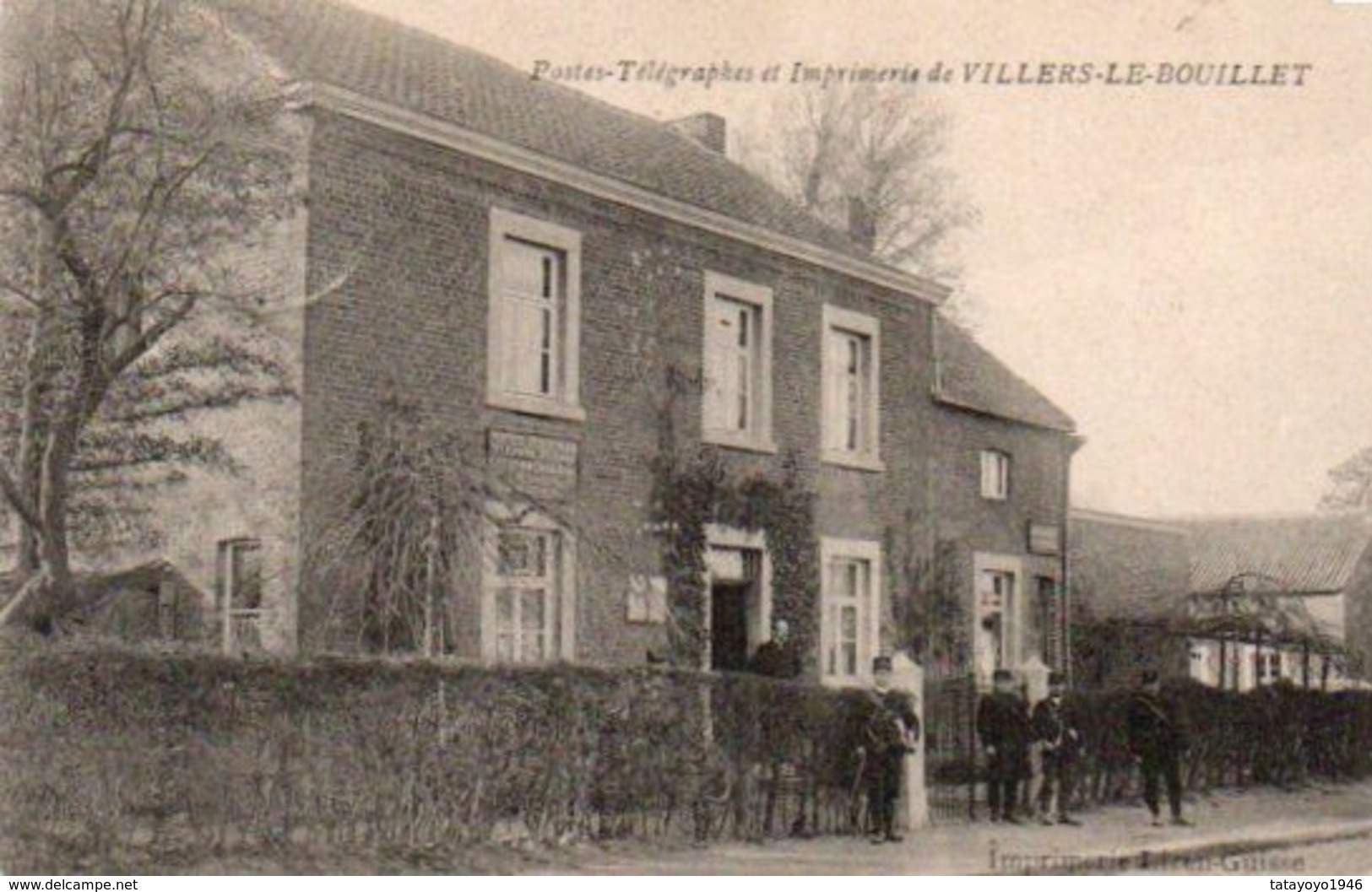 Villers-le-bouillet  Postes-Télégraphes Et Imprimerie Animée Circulé En 1913 - Villers-le-Bouillet