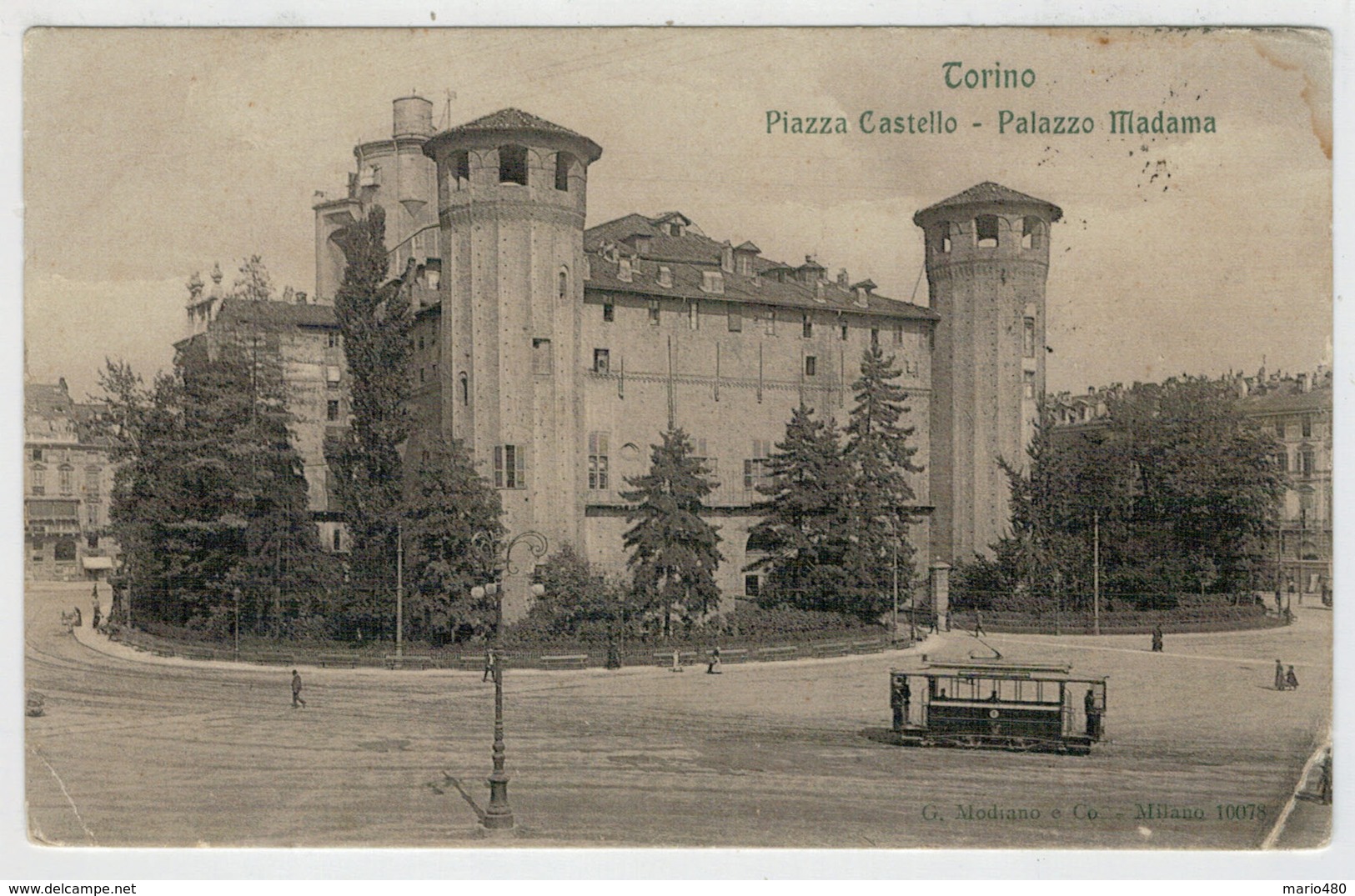 C.P.  PICCOLA   TORINO   PIAZZA  CASTELLO  --  PALAZZO   MADAMA       2 SCAN  (VIAGGIATA) - Places & Squares