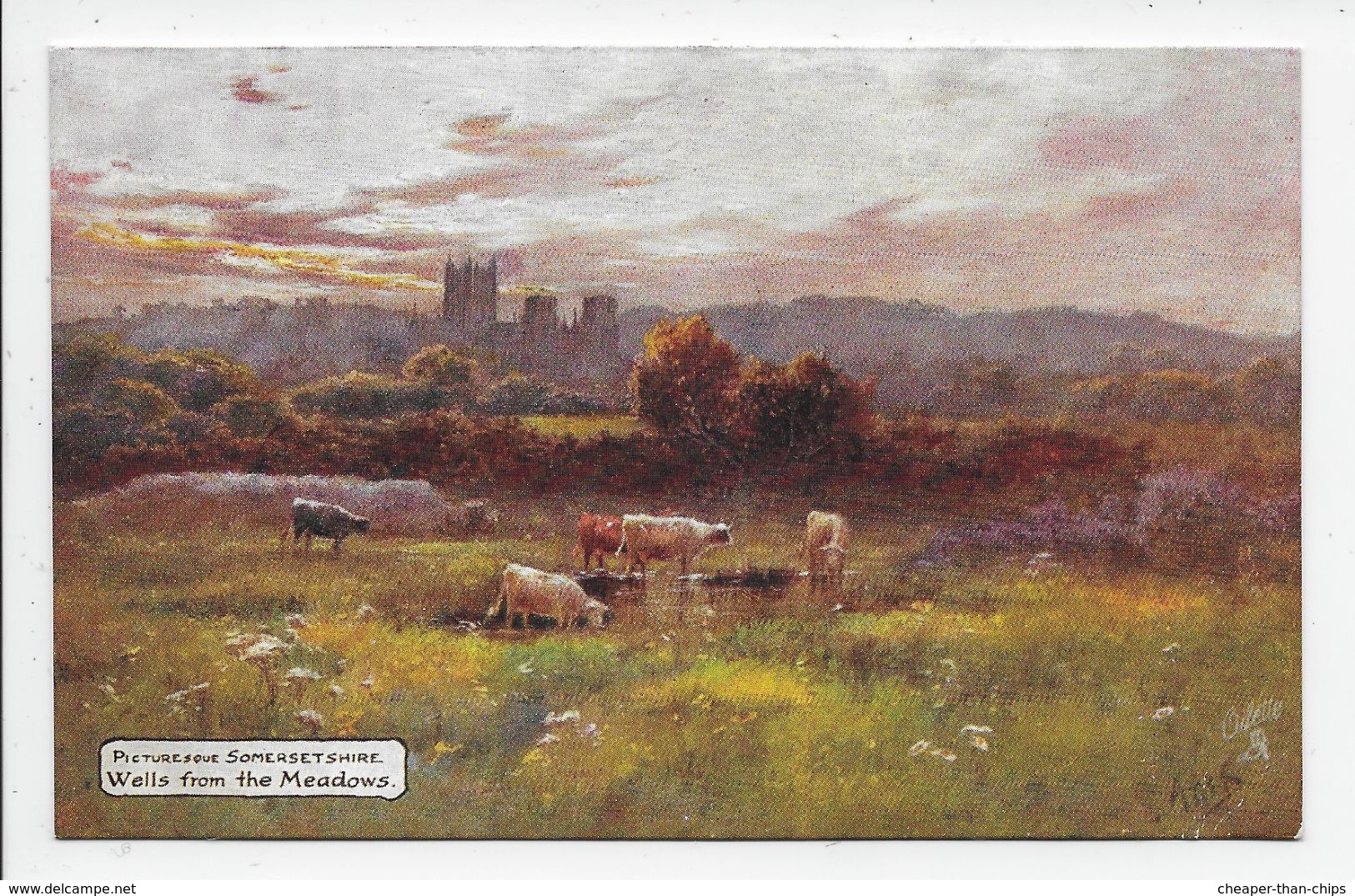 WELLS From The Meadows - Artist A De Breanski - Tuck Oilette 7795 - Wells