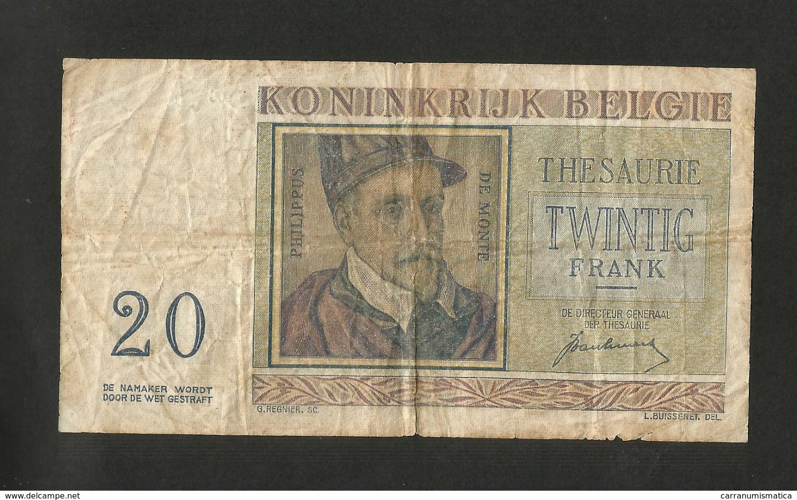 BELGIE / BELGIQUE - TRESORERIE - 20 FRANCS (1950) ROYAUME De BELGIQUE - 20 Francs