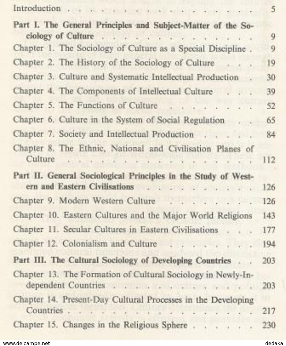 Textbook For Students - Sociology Of Culture. In English. 1991 - Cultural