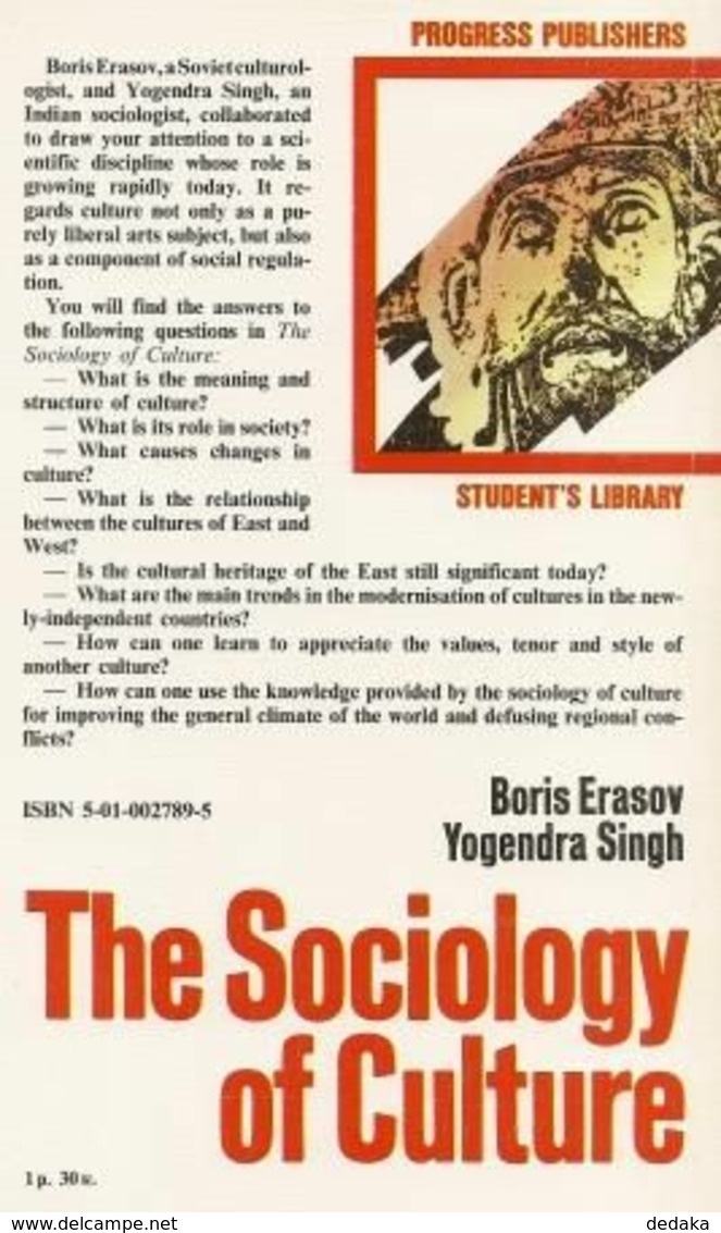 Textbook For Students - Sociology Of Culture. In English. 1991 - Cultural