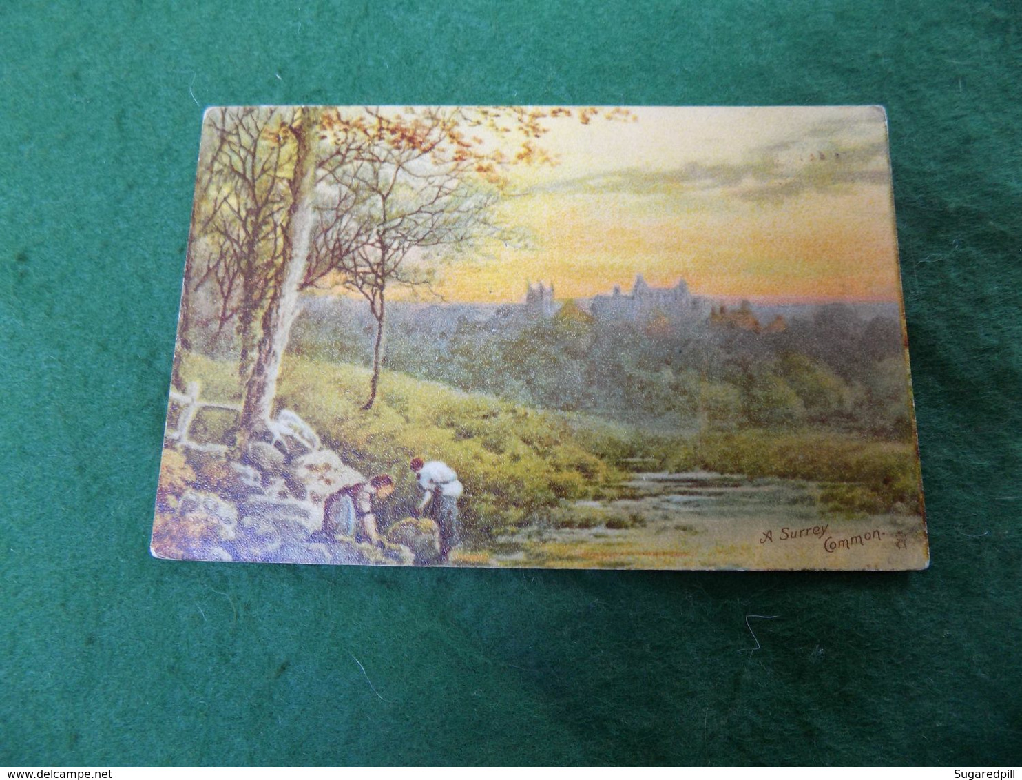 VINTAGE UK ENGLAND SURREY: A Surrey Common Art 1907 Tuck Oilette - Surrey