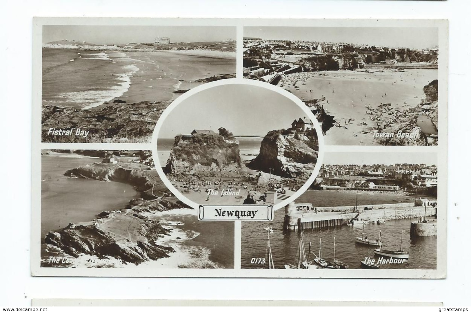 Postcard  Cornwall Newquay Rp Multiview English Rose - Newquay